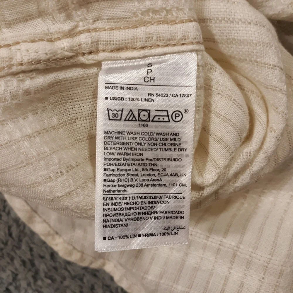 Banana Republic Linen Shirt Mens Small Breathable Casual Beach Beige NEW